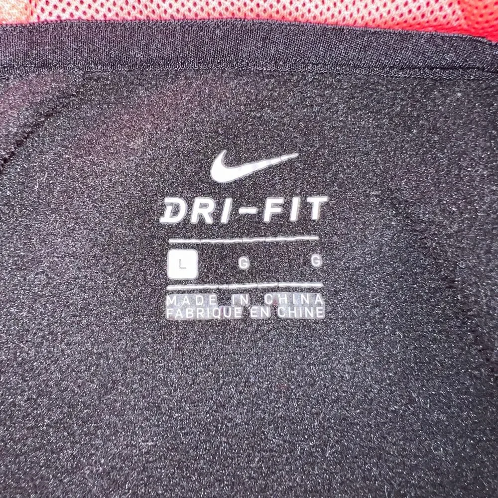Nike Girls Dri Fit Hoodie Hooded Athletic Sweatshirt Pullover Black Pink Large